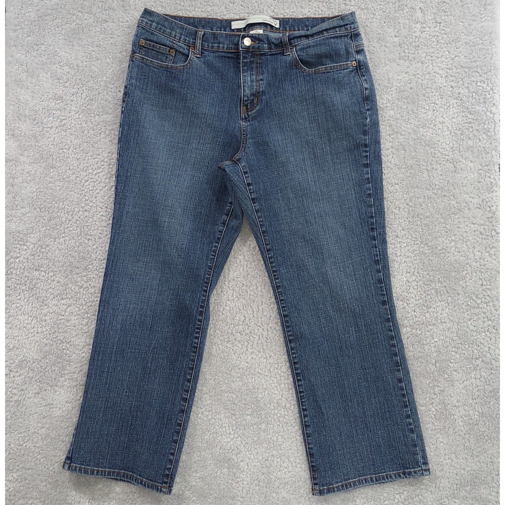 Venezia Jeans Bootcut Pants Women's 18P Blue Medium Wash Stretch Denim Classic